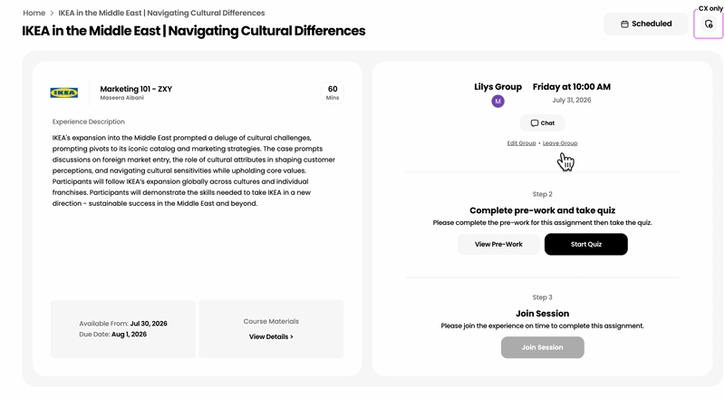 Scheduling a group session