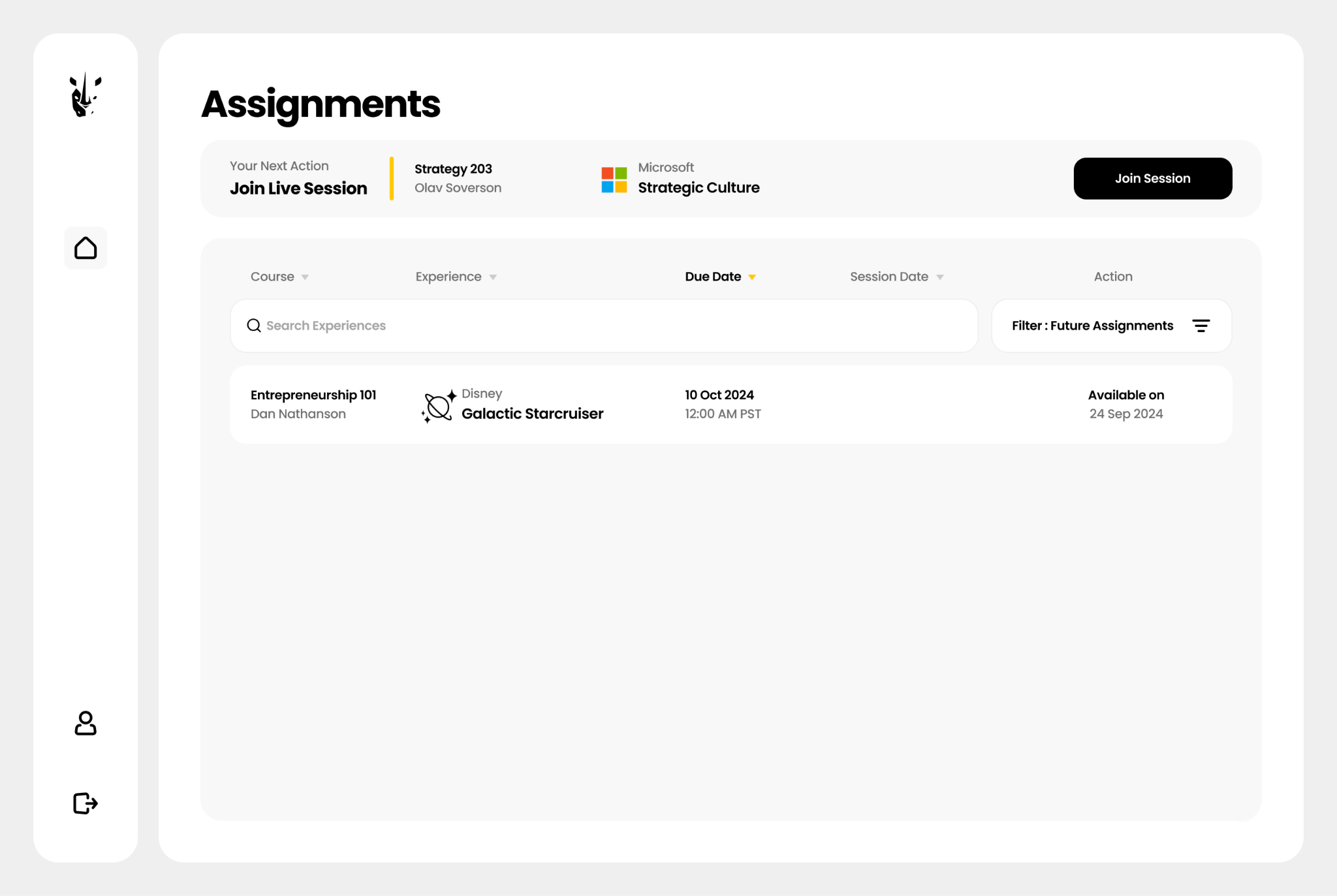 Viewing assignments on the Breakout Learning home screen